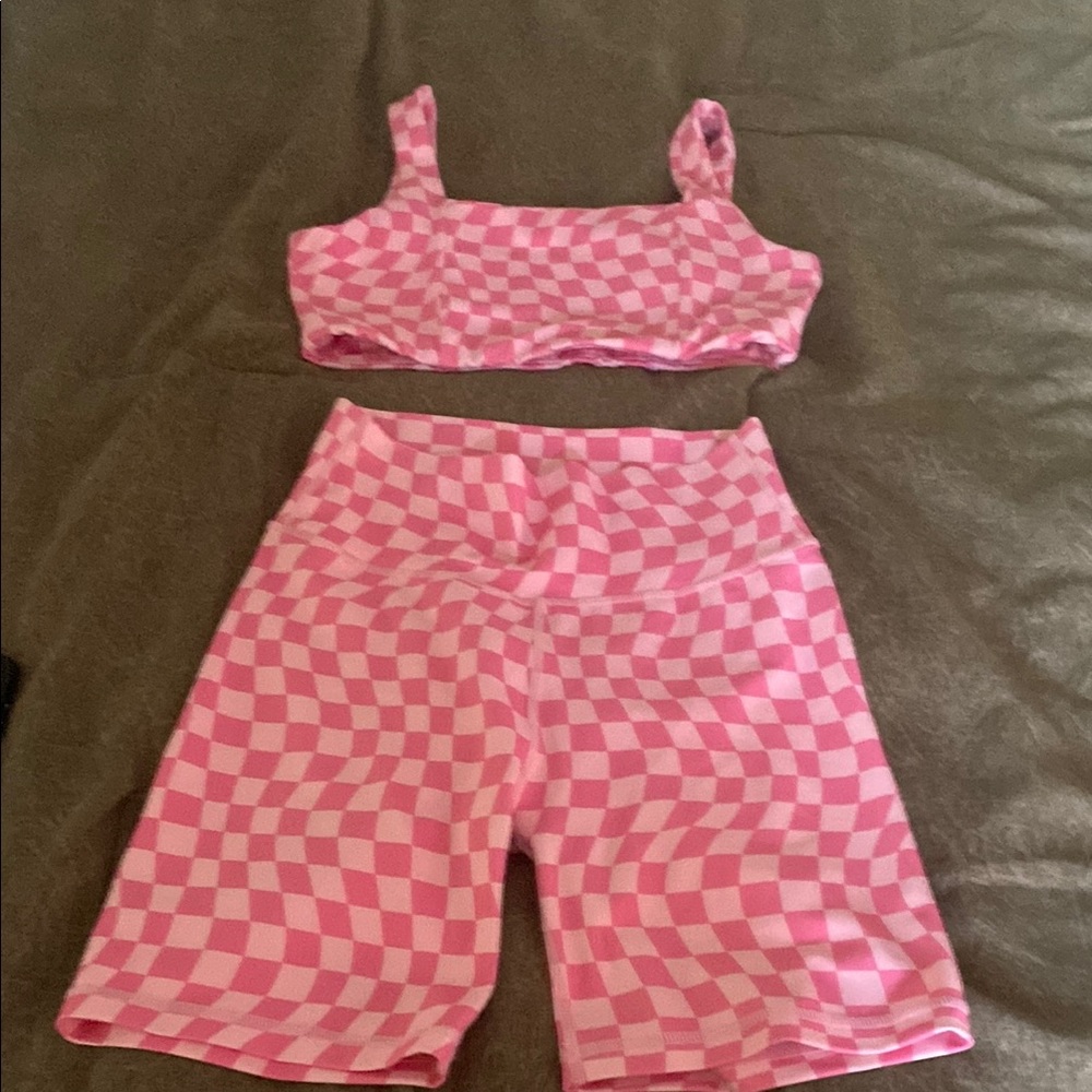 Pink Checkered Women's Set